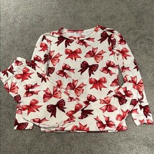 Posh Peanut Red and White Bow Pajamas